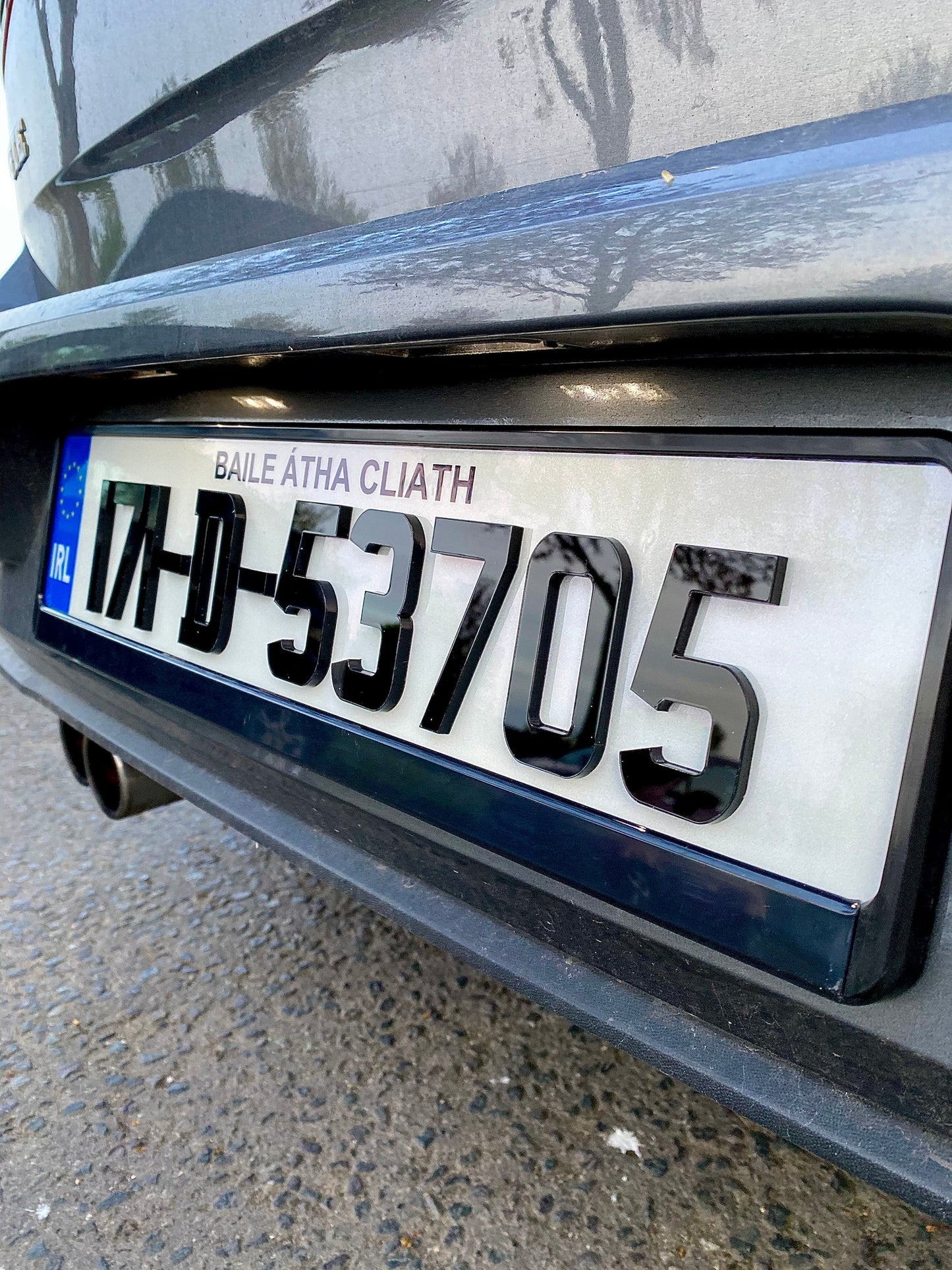 Gloss 5MM 4D Irish font - Number plates (x2)