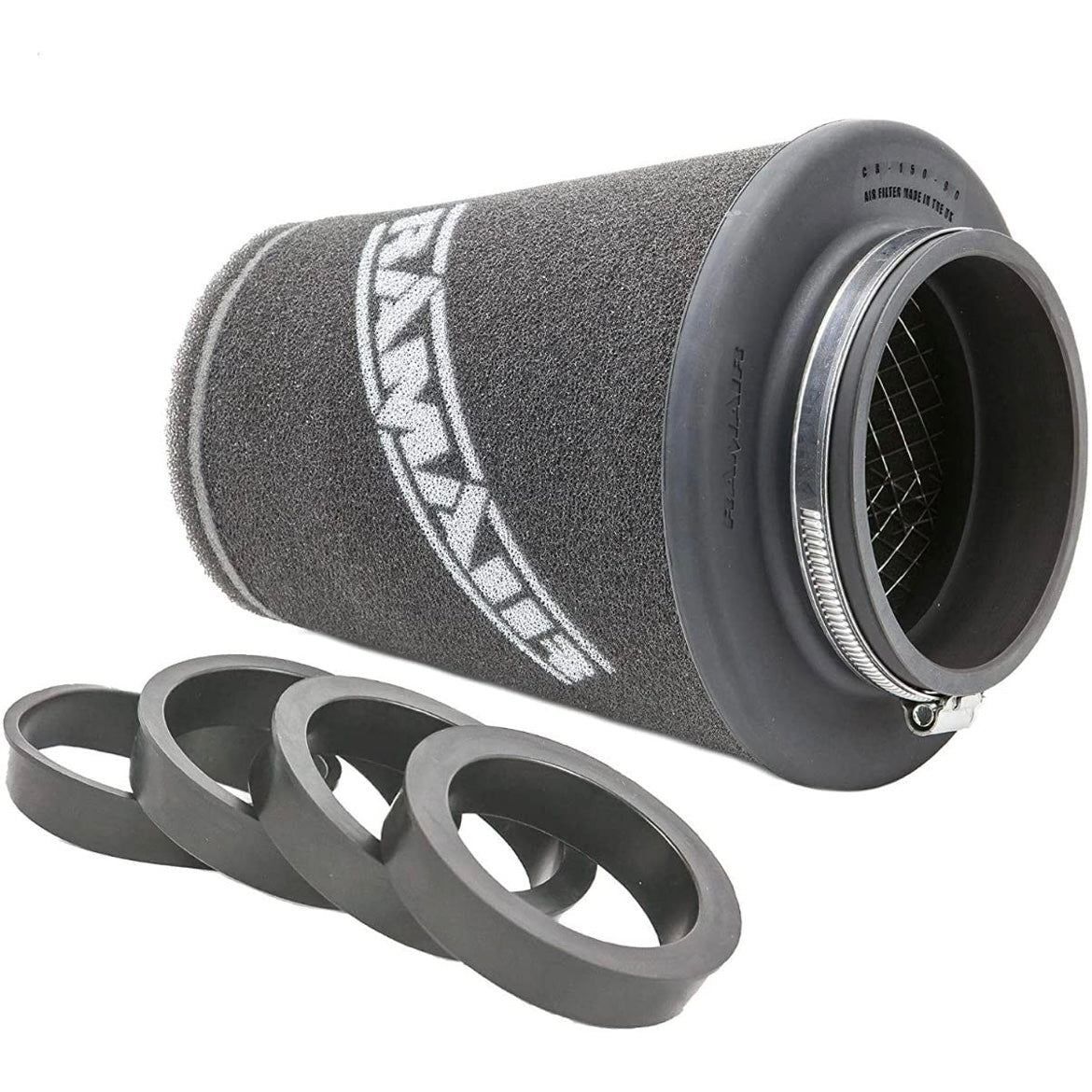 Ramair Filters CC-296-UNI High Performance Conical Air Filter with Universal Neck and Reducing Rings