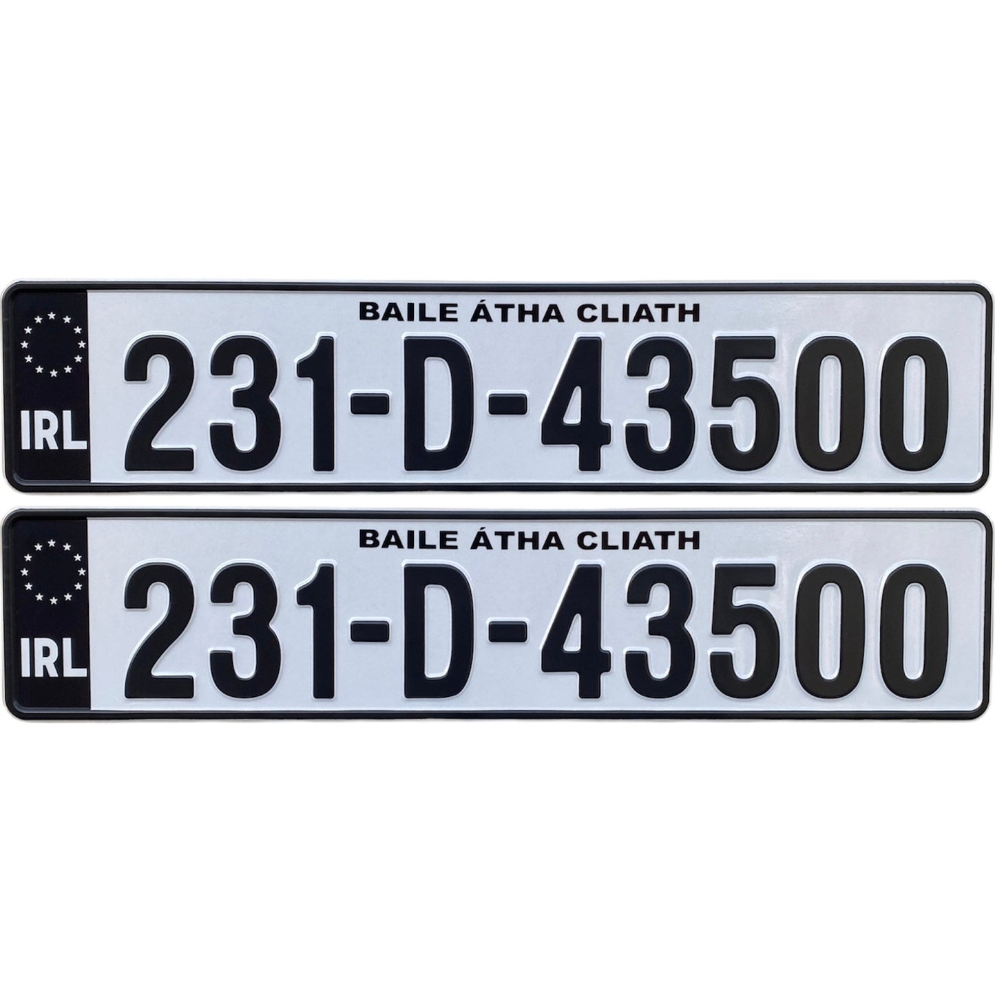 Blackout Irish Metal Pressed - Number Plates (x2)