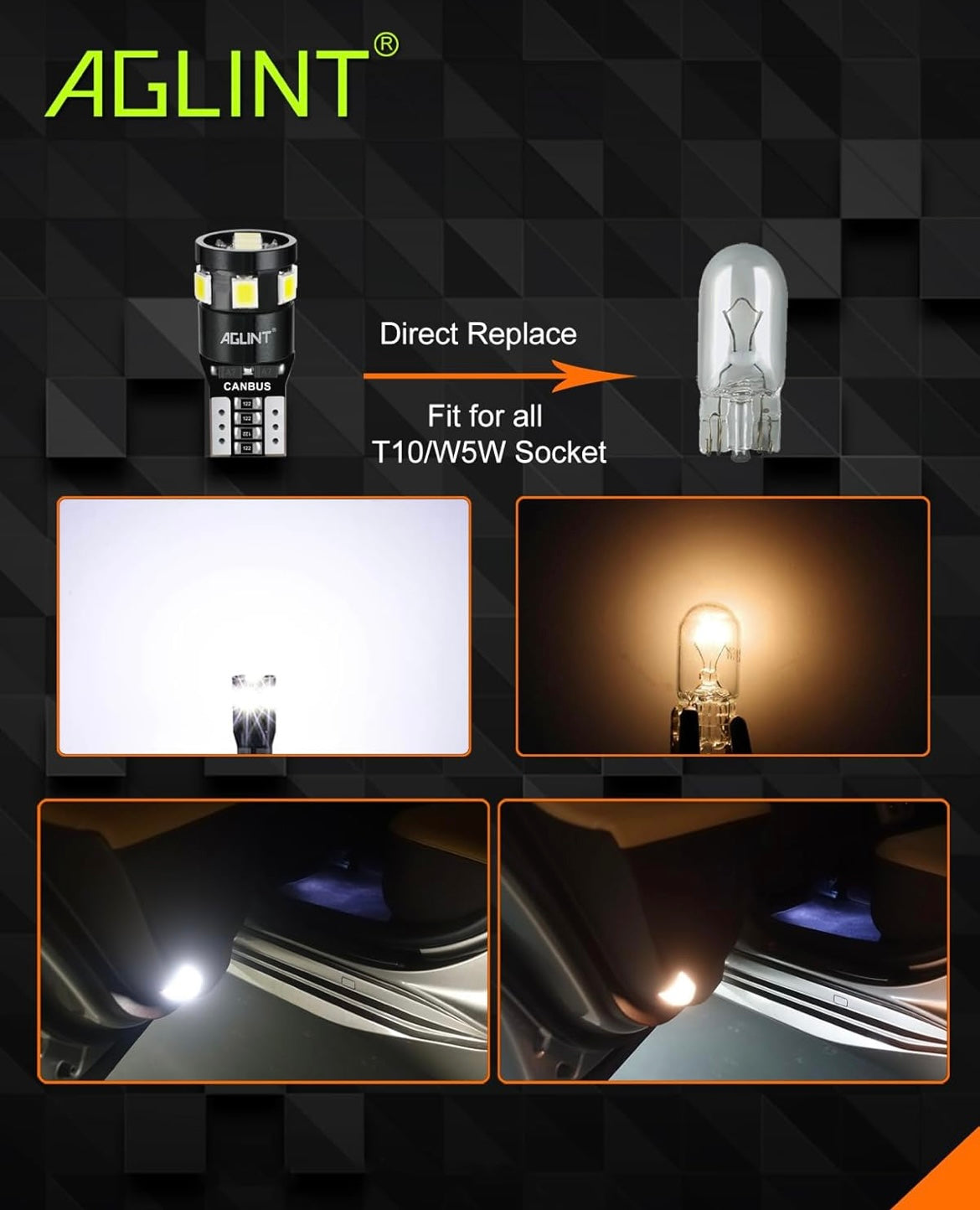 T10 194 LED Bulb CANBUS Error Free