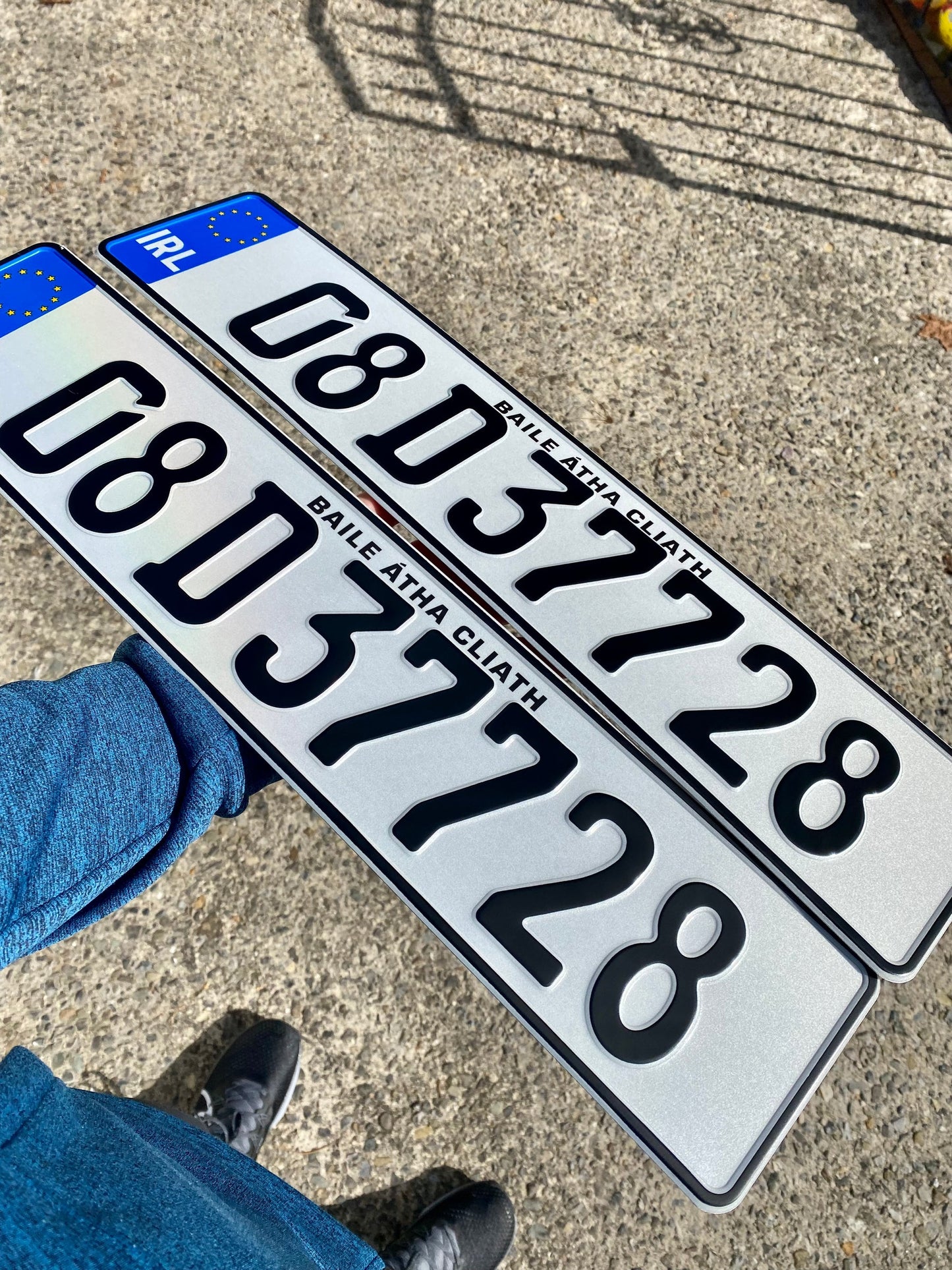 German Metal Pressed Number Plates (x2)