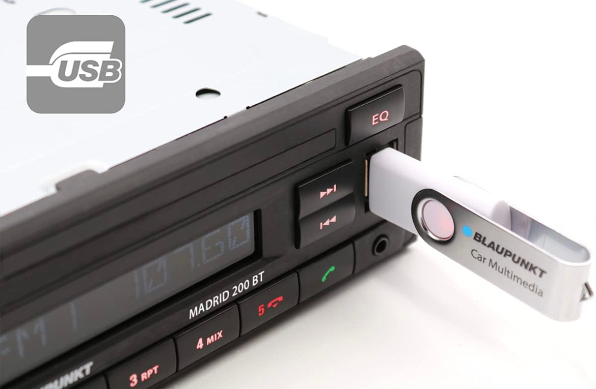 Blaupunkt MADRID200BT Single Din Stereo with Bluetooth, USB & AUX