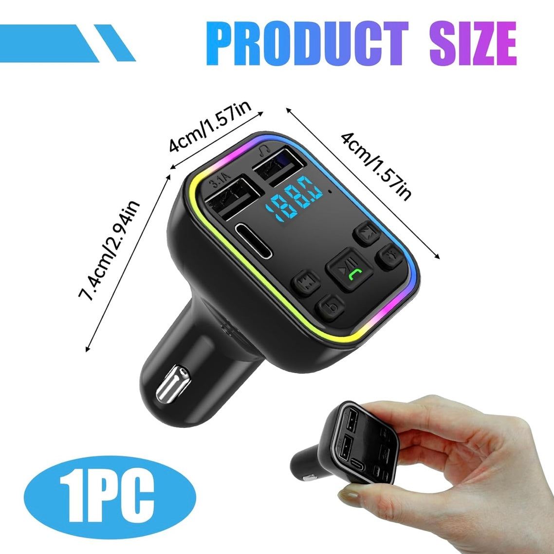 FM Transmitter Bluetooth hands Free Car Adapter