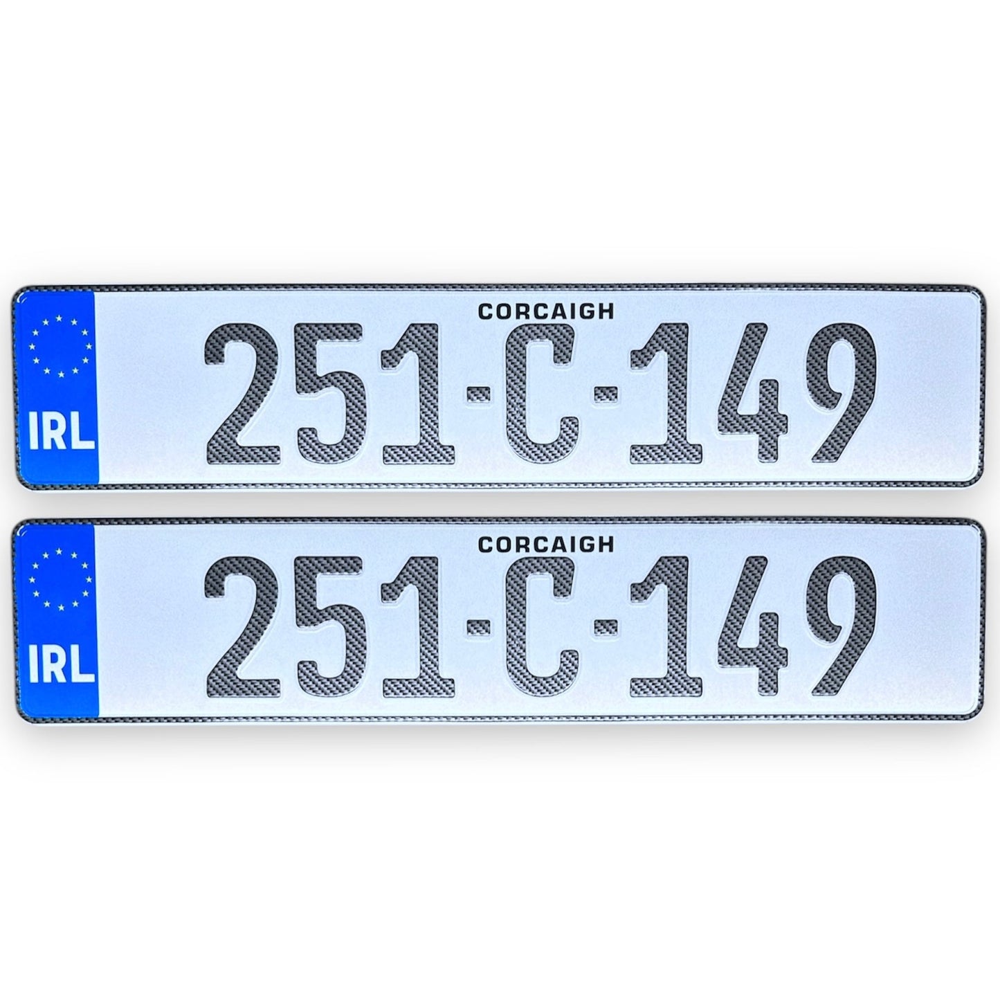 Carbon German Pressed - Number Plates (x2)