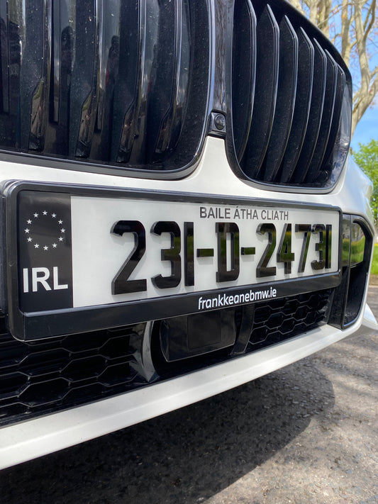 Gloss 5MM 4D Irish font - Number plates (x2)