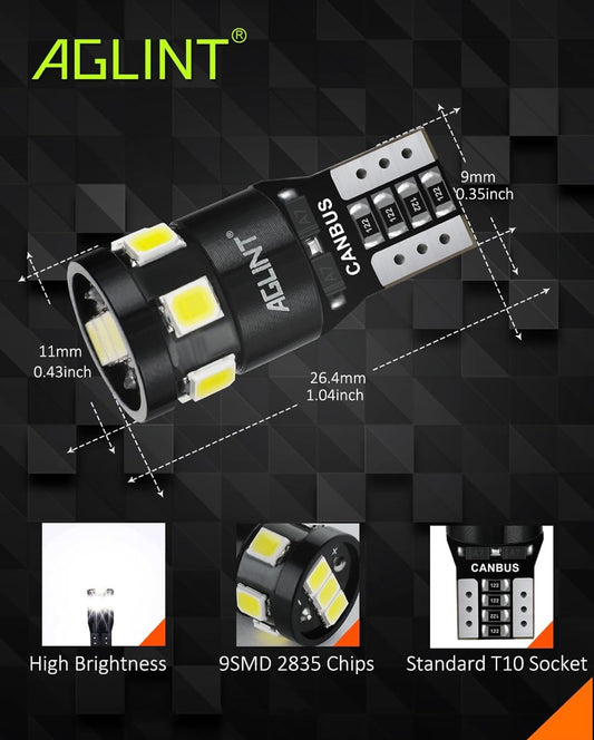 T10 194 LED Bulb CANBUS Error Free