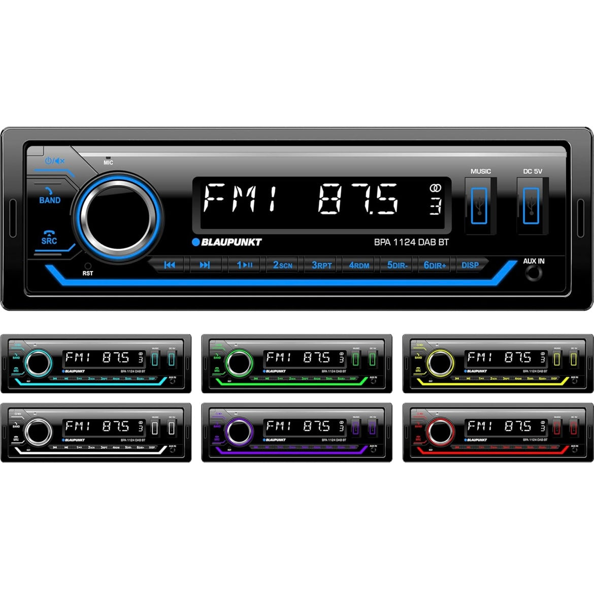 Blaupunkt BPA 1124 DAB BT Single DIN Car Radio