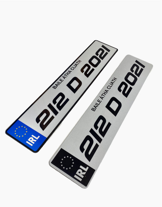2D Sports Style Number Plates (x2)
