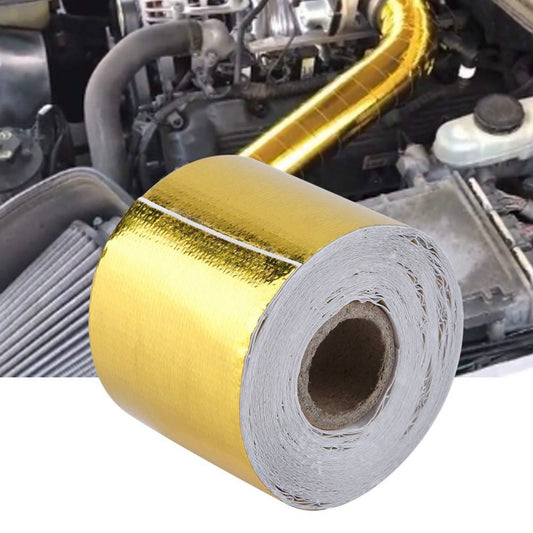 Heat Resistant Wrap, 1 Roll Gold Aluminum Foil Adhesive Tape For Car