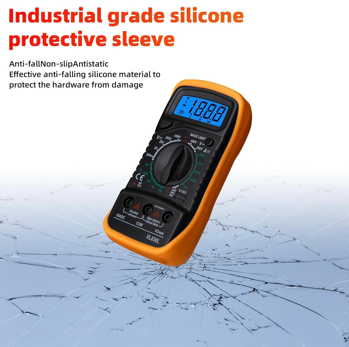 Digital Multimeter, AC/DC Ammeter with LCD Backlight
