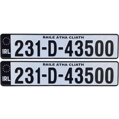 Blackout Irish Metal Pressed - Number Plates (x2)