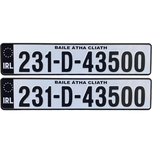Blackout Irish Metal Pressed - Number Plates (x2)