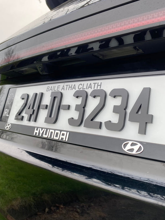 Gloss 5MM 4D Irish font - Number plates (x2)