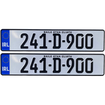 German Metal Pressed Number Plates (x2)