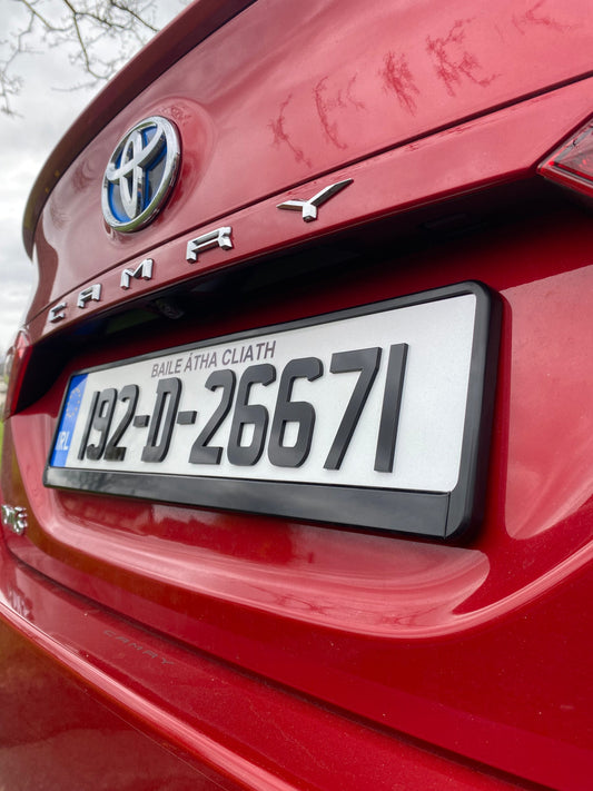 Gloss 3MM 4D Irish font - Number plates (x2)