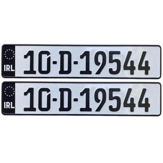 Blackout German Metal Pressed - Number Plates (x2)