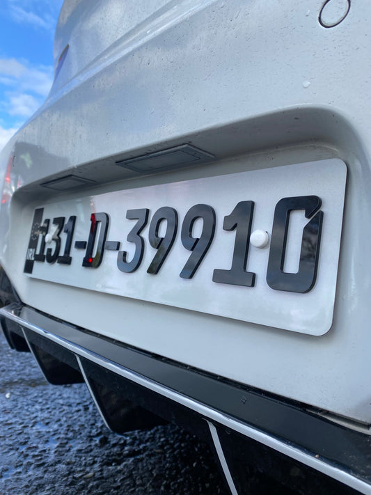 Gloss 3MM 4D German font - Number plates (x2)