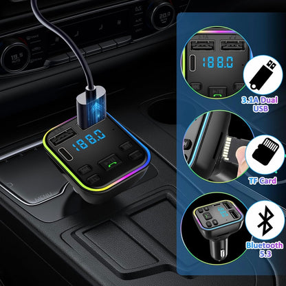 FM Transmitter Bluetooth hands Free Car Adapter
