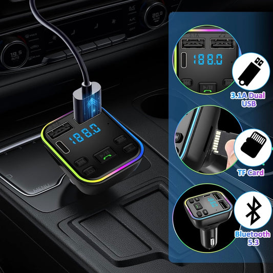 FM Transmitter Bluetooth hands Free Car Adapter