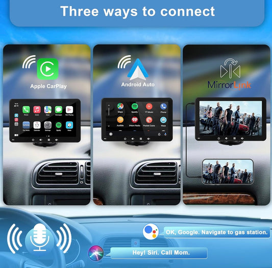 7” CarPlay and Android Auto Compatible Display Screen.