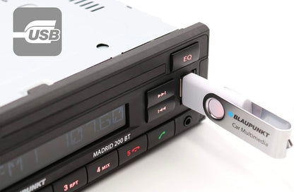 Blaupunkt MADRID200BT Single Din Stereo with Bluetooth, USB & AUX