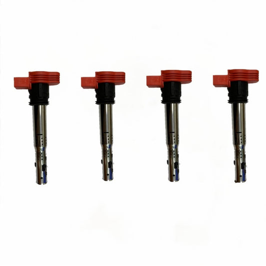 4x FOR AUDI R8 Red Coil Packs Set 2.0TFSI/2.0TSI A3/GOLF 5/LEON