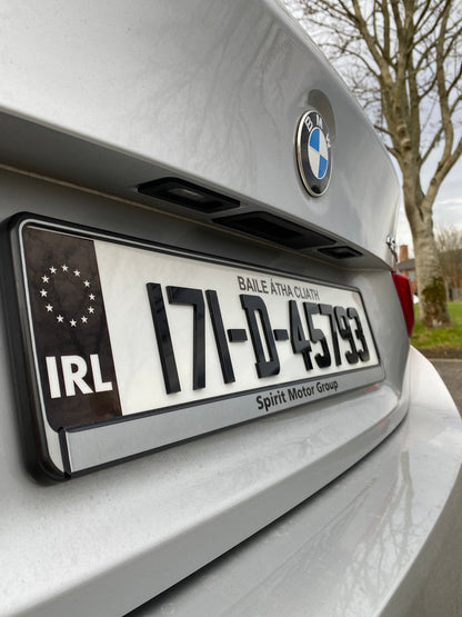 Gloss 3MM 4D Irish font - Number plates (x2)