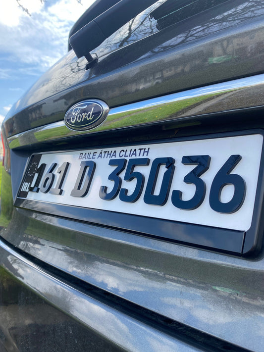 Gloss 3MM 4D German font - Number plates (x2)