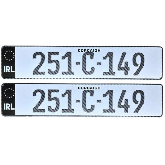 Carbon Blackout German Pressed - Number Plates (x2)