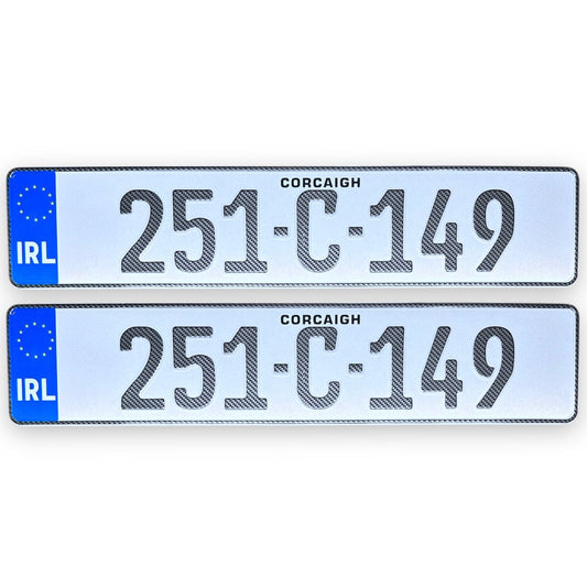 Carbon German Pressed - Number Plates (x2)